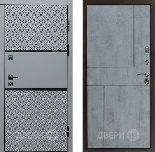 Входная металлическая Дверь Престиж Ромб Горизонт Бетон темный в Троицк