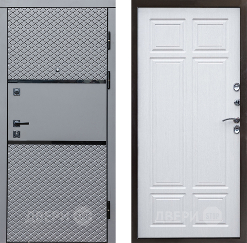 Входная металлическая Дверь Престиж Ромб Премиум Лиственница белая в Троицк