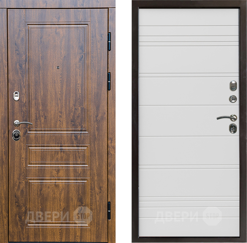 Входная металлическая Дверь Престиж Классика Дуб Line Белый в Троицк