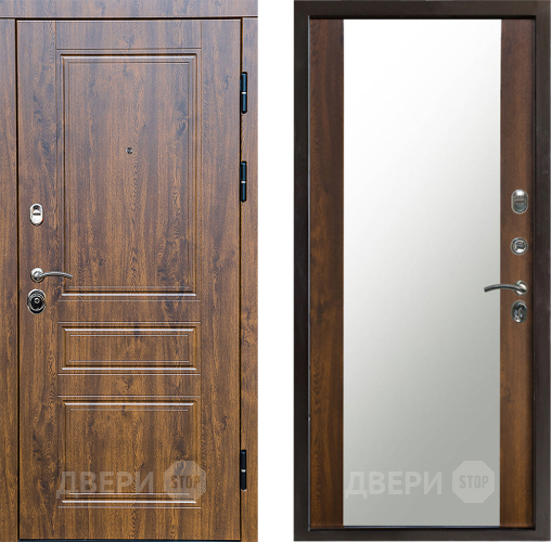 Входная металлическая Дверь Престиж Классика Дуб Зеркало Дуб в Троицк