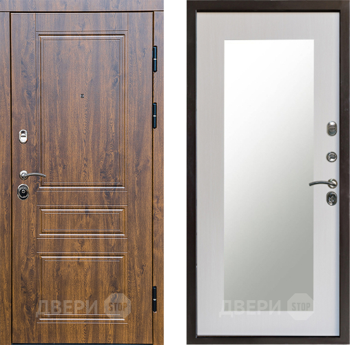 Входная металлическая Дверь Престиж Классика Дуб Зеркло Пастораль Лиственница белая в Троицк