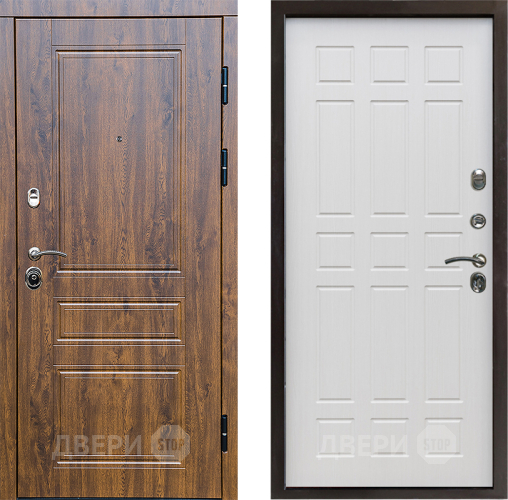 Входная металлическая Дверь Престиж Классика Дуб Спарта Лиственница белая в Троицк