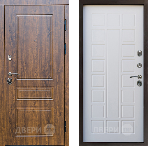 Входная металлическая Дверь Престиж Классика Дуб Престиж Белое дерево в Троицк