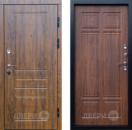 Входная металлическая Дверь Престиж Классика Дуб Премиум Орех темный в Троицк