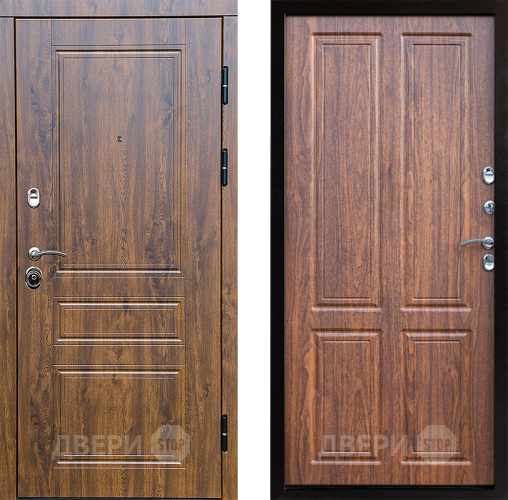 Входная металлическая Дверь Престиж Классика Дуб Премиум Орех светлый в Троицк