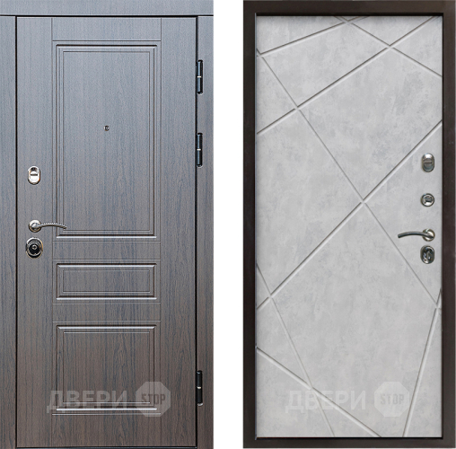 Входная металлическая Дверь Престиж Классика Венге Лучи Бетон светлый в Троицк