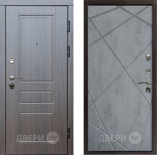 Входная металлическая Дверь Престиж Классика Венге Лучи Бетон темный в Троицк