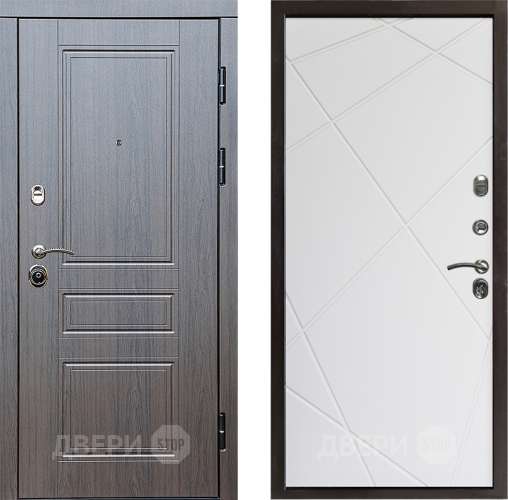 Входная металлическая Дверь Престиж Классика Венге Лучи Бетон белый в Троицк