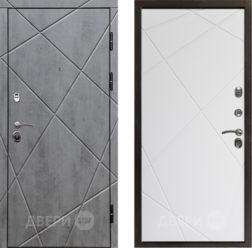 Входная металлическая Дверь Престиж Лучи Лучи Бетон белый в Троицк