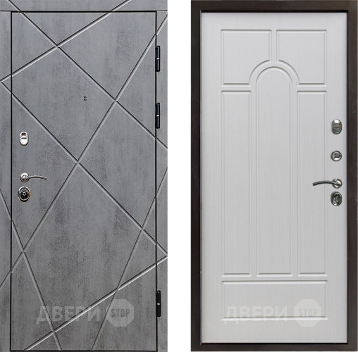 Входная металлическая Дверь Престиж Лучи Арка Лиственница белая в Троицк