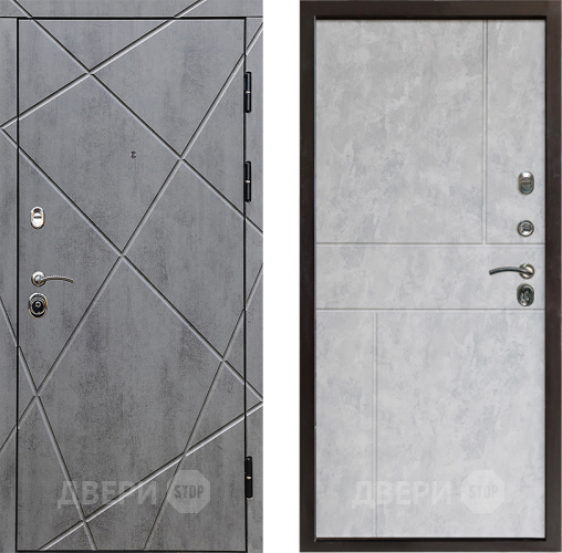 Входная металлическая Дверь Престиж Лучи Горизонт Бетон светлый в Троицк