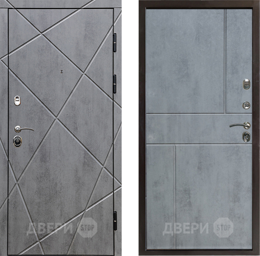 Входная металлическая Дверь Престиж Лучи Горизонт Бетон темный в Троицк