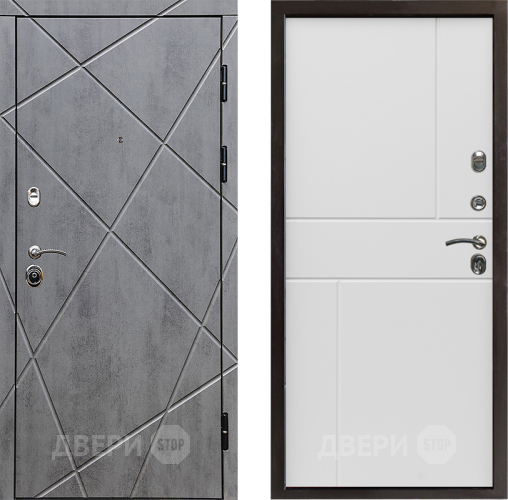 Входная металлическая Дверь Престиж Лучи Горизонт Бетон белый в Троицк