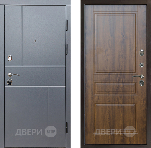 Входная металлическая Дверь Престиж Горизонт Грэй Классика Дуб в Троицк