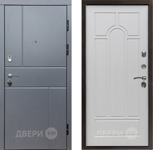 Входная металлическая Дверь Престиж Горизонт Грэй Арка Лиственница белая в Троицк