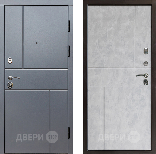 Входная металлическая Дверь Престиж Горизонт Грэй Горизонт Бетон светлый в Троицк