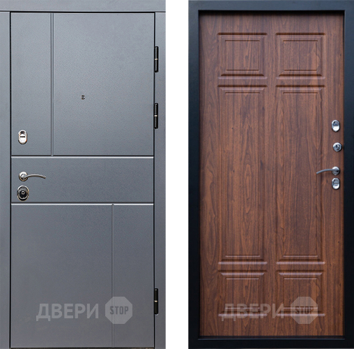 Входная металлическая Дверь Престиж Горизонт Грэй Премиум Орех темный в Троицк