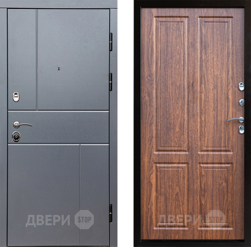 Входная металлическая Дверь Престиж Горизонт Грэй Премиум Орех светлый в Троицк