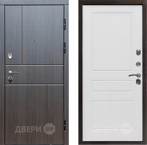 Входная металлическая Дверь Престиж Горизонт Венге Классика Белое дерево в Троицк