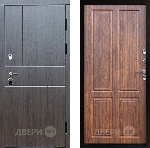 Входная металлическая Дверь Престиж Горизонт Венге Премиум Орех светлый в Троицк
