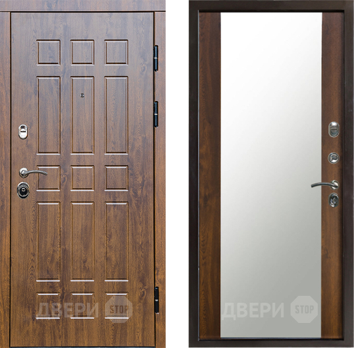 Входная металлическая Дверь Престиж Стандарт Зеркало Дуб в Троицк