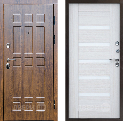 Входная металлическая Дверь Престиж Стандарт Царга Лиственница белая в Троицк