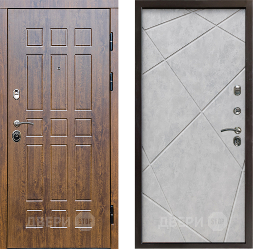 Входная металлическая Дверь Престиж Стандарт Лучи Бетон светлый в Троицк