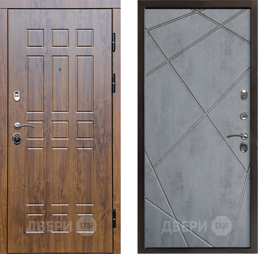 Входная металлическая Дверь Престиж Стандарт Лучи Бетон темный в Троицк