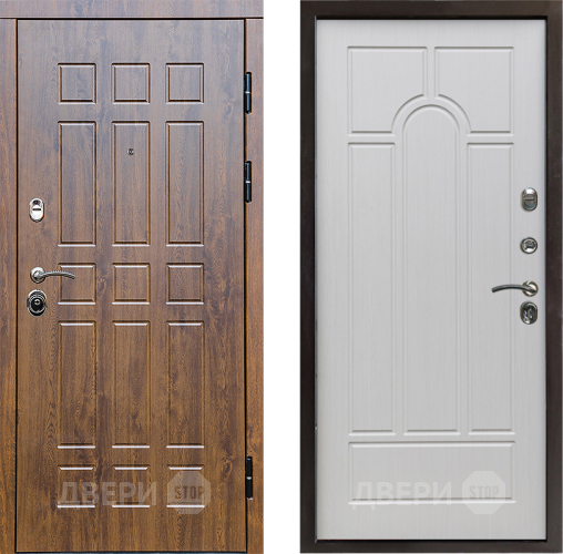 Входная металлическая Дверь Престиж Стандарт Арка Лиственница белая в Троицк