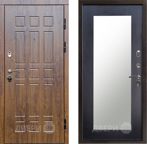 Входная металлическая Дверь Престиж Стандарт Зеркло Пастораль Венге в Троицк