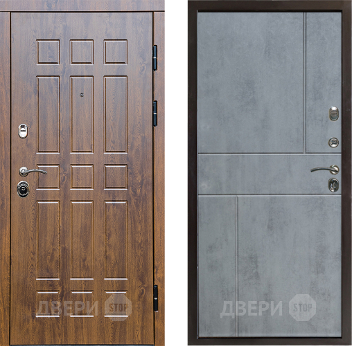 Входная металлическая Дверь Престиж Стандарт Горизонт Бетон темный в Троицк