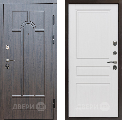 Входная металлическая Дверь Престиж Арка Классика Белое дерево в Троицк