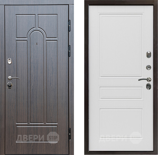 Входная металлическая Дверь Престиж Арка Классика Лиственница белая в Троицк