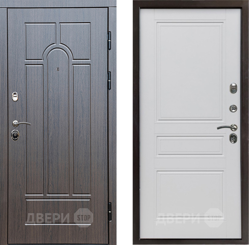 Входная металлическая Дверь Престиж Арка Классика Белый матовый в Троицк