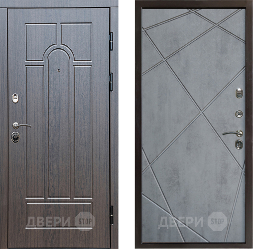 Входная металлическая Дверь Престиж Арка Лучи Бетон темный в Троицк