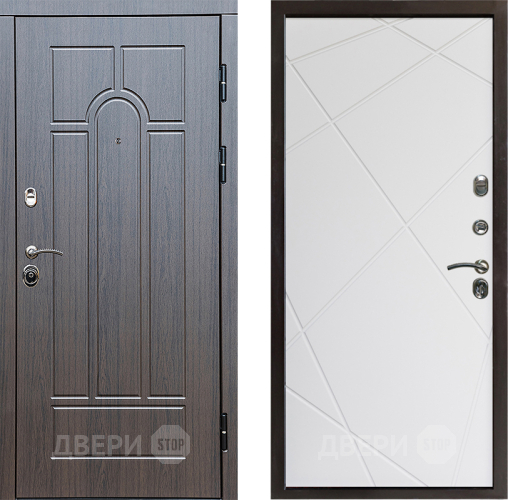 Входная металлическая Дверь Престиж Арка Лучи Бетон белый в Троицк