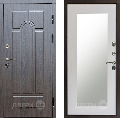 Входная металлическая Дверь Престиж Арка Зеркло Пастораль Лиственница белая в Троицк