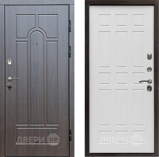 Входная металлическая Дверь Престиж Арка Спарта Белое дерево в Троицк