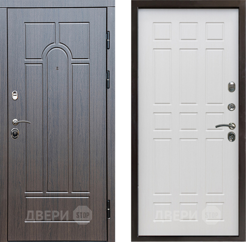 Входная металлическая Дверь Престиж Арка Спарта Лиственница белая в Троицк