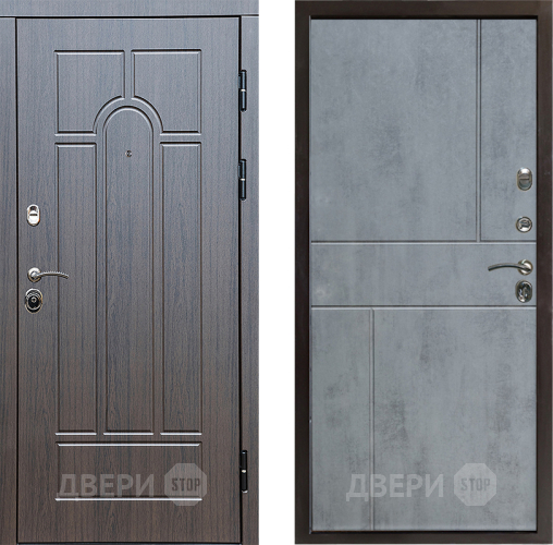 Входная металлическая Дверь Престиж Арка Горизонт Бетон темный в Троицк