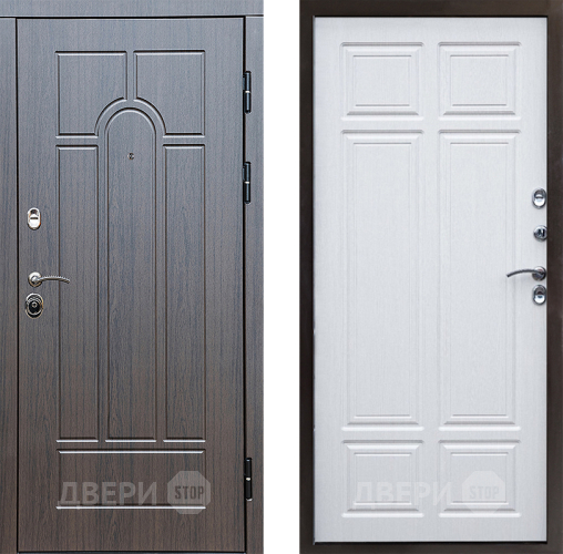 Входная металлическая Дверь Престиж Арка Премиум Лиственница белая в Троицк