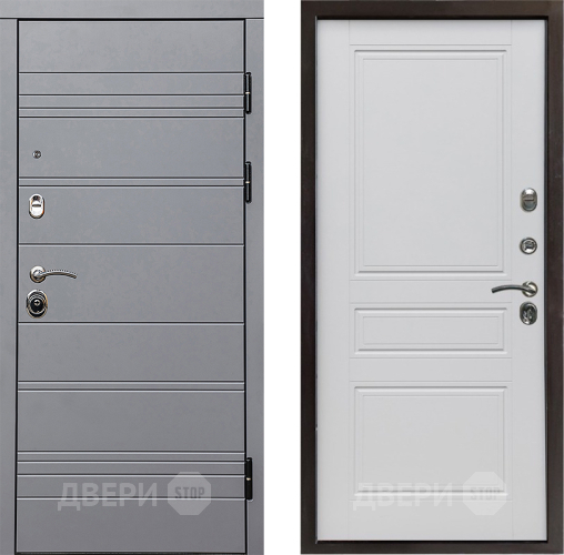 Входная металлическая Дверь Престиж Линия Грэй Классика Белый матовый в Троицк