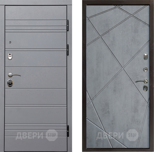Входная металлическая Дверь Престиж Линия Грэй Лучи Бетон темный в Троицк