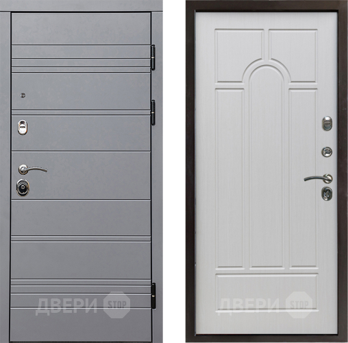 Входная металлическая Дверь Престиж Линия Грэй Арка Лиственница белая в Троицк