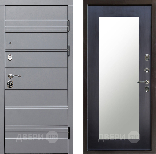 Входная металлическая Дверь Престиж Линия Грэй Зеркло Пастораль Венге в Троицк
