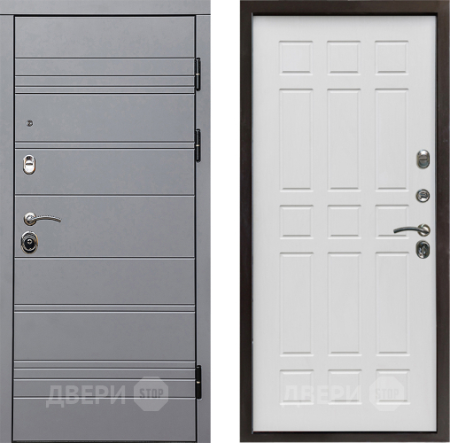 Входная металлическая Дверь Престиж Линия Грэй Спарта Белое дерево в Троицк