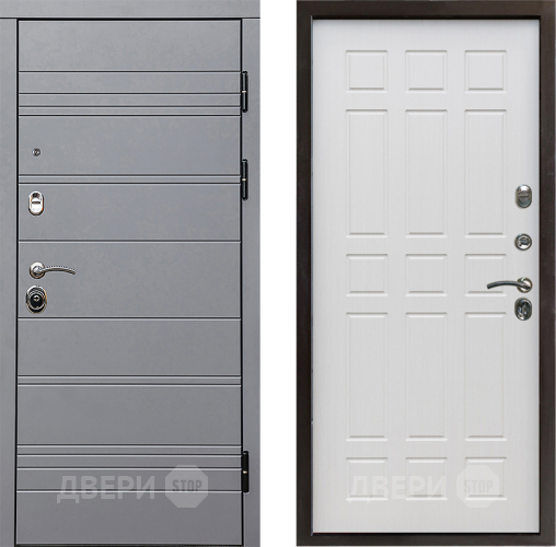 Входная металлическая Дверь Престиж Линия Грэй Спарта Лиственница белая в Троицк