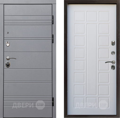 Входная металлическая Дверь Престиж Линия Грэй Престиж Белое дерево в Троицк