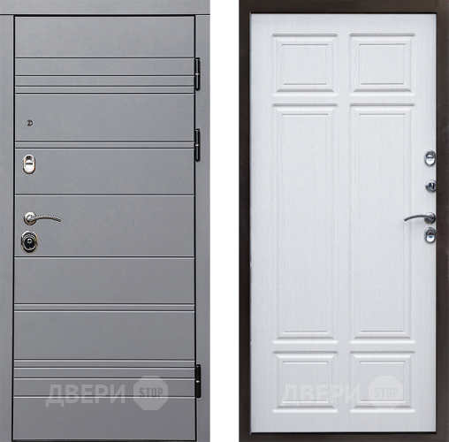 Входная металлическая Дверь Престиж Линия Грэй Премиум Лиственница белая в Троицк