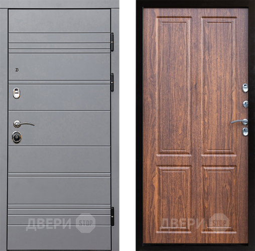 Входная металлическая Дверь Престиж Линия Грэй Премиум Орех светлый в Троицк